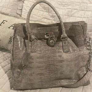 Michael Michael Kors Tote Grey Embossed Leather in great condition